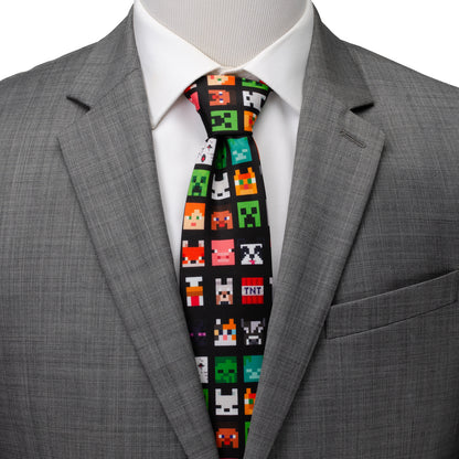 Minecraft Character Black Men's Tie Image 2