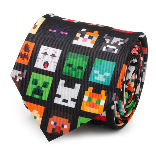 Minecraft Character Black Men's Tie Image 1