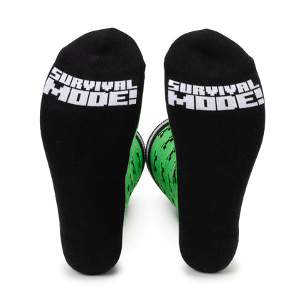 Minecraft Creeper Green Father/Son Sock Set Image 3