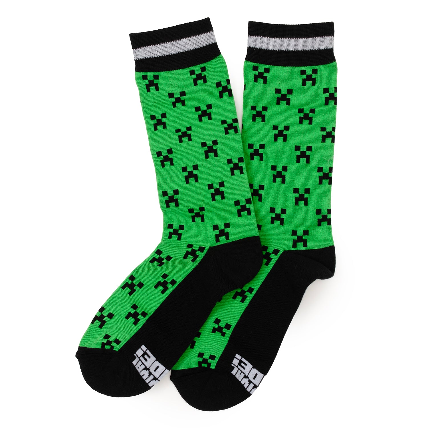 Minecraft Creeper Green Father/Son Sock Set Image 4