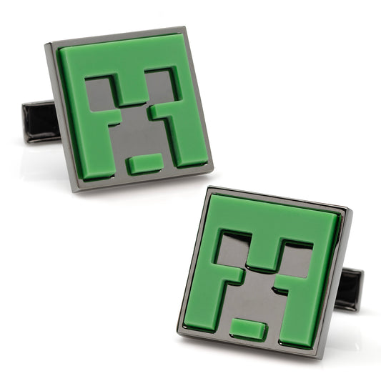 Minecraft Creeper Gunmetal Cufflinks Image 1