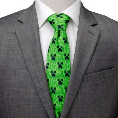 Minecraft Creeper Green Father/Son Tie Set Image 2