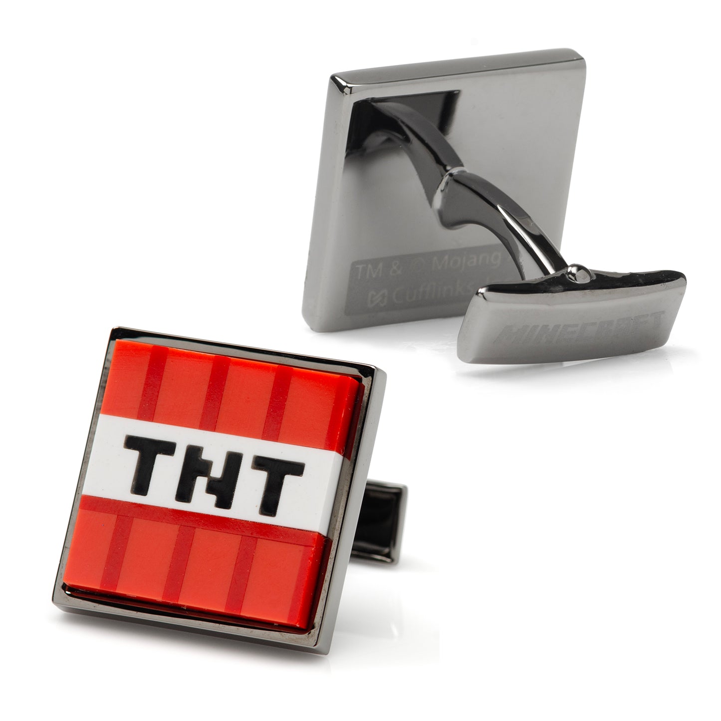 Minecraft Creeper and TNT Gunmetal Cufflinks Image 4