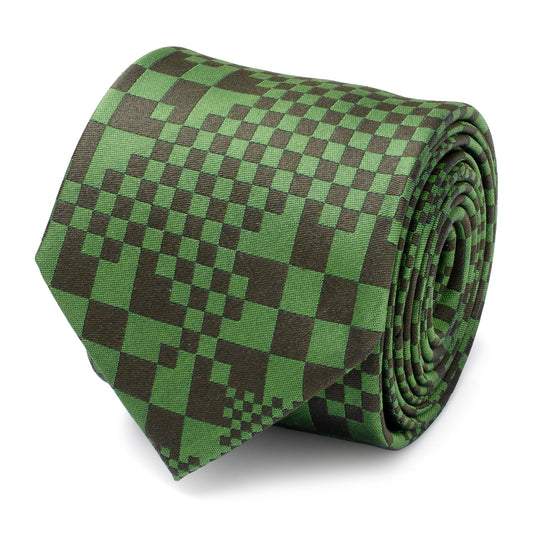 Minecraft Pixelated Creeper Green Men's Tie Image 1