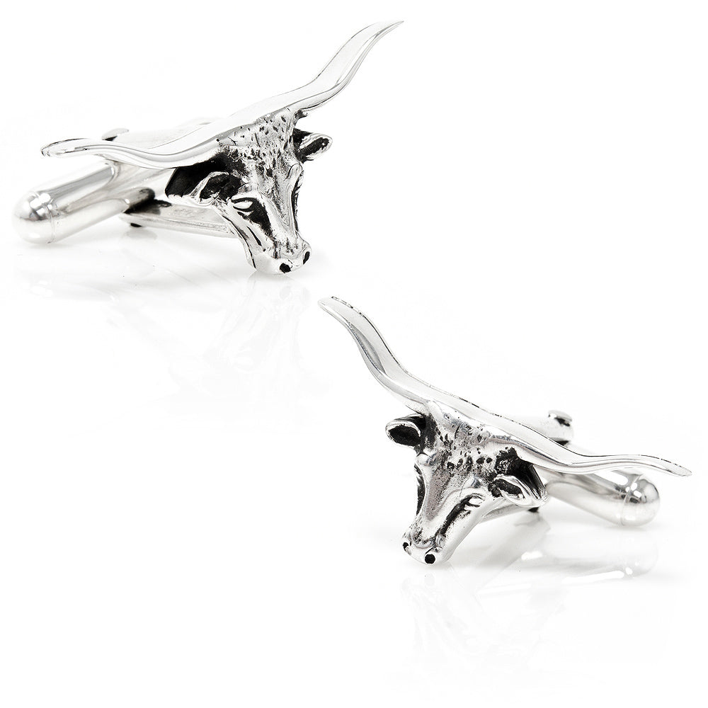 Sterling Longhorn Cufflinks Image 1