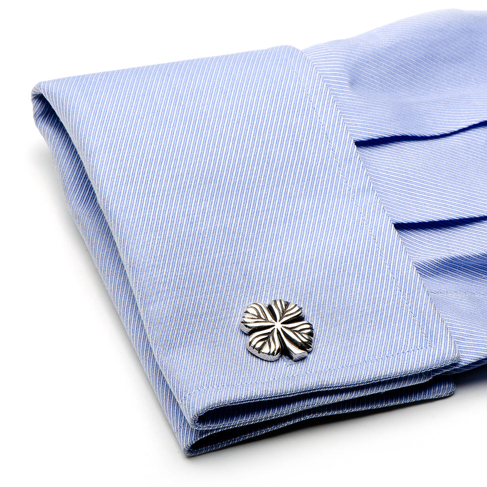 Sterling Shamrock Cufflinks Image 3