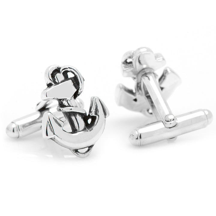 Sterling Silver Anchor Cufflinks Image 2