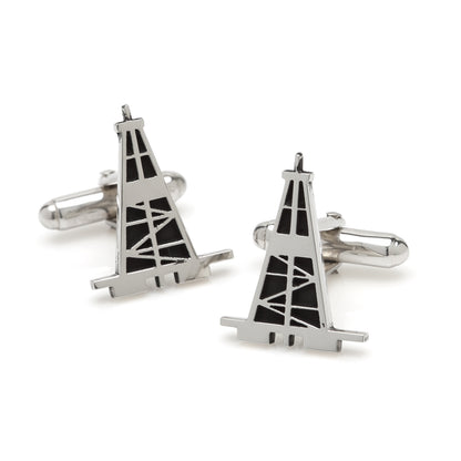 Sterling Silver Oil Derrick Cufflinks Image 1