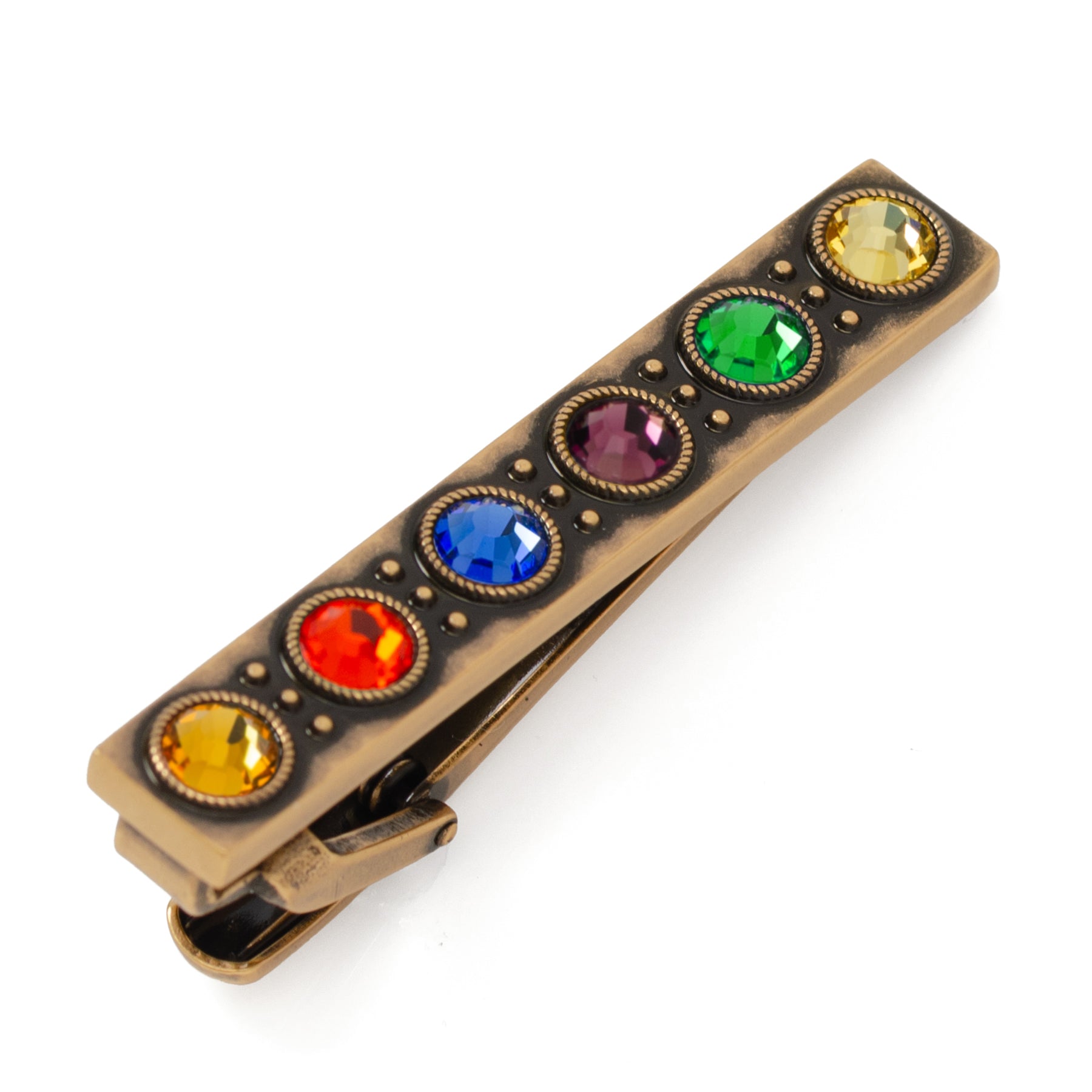 Marvel Avengers Infinity Stones Antique Gold Tie Clip Image 1