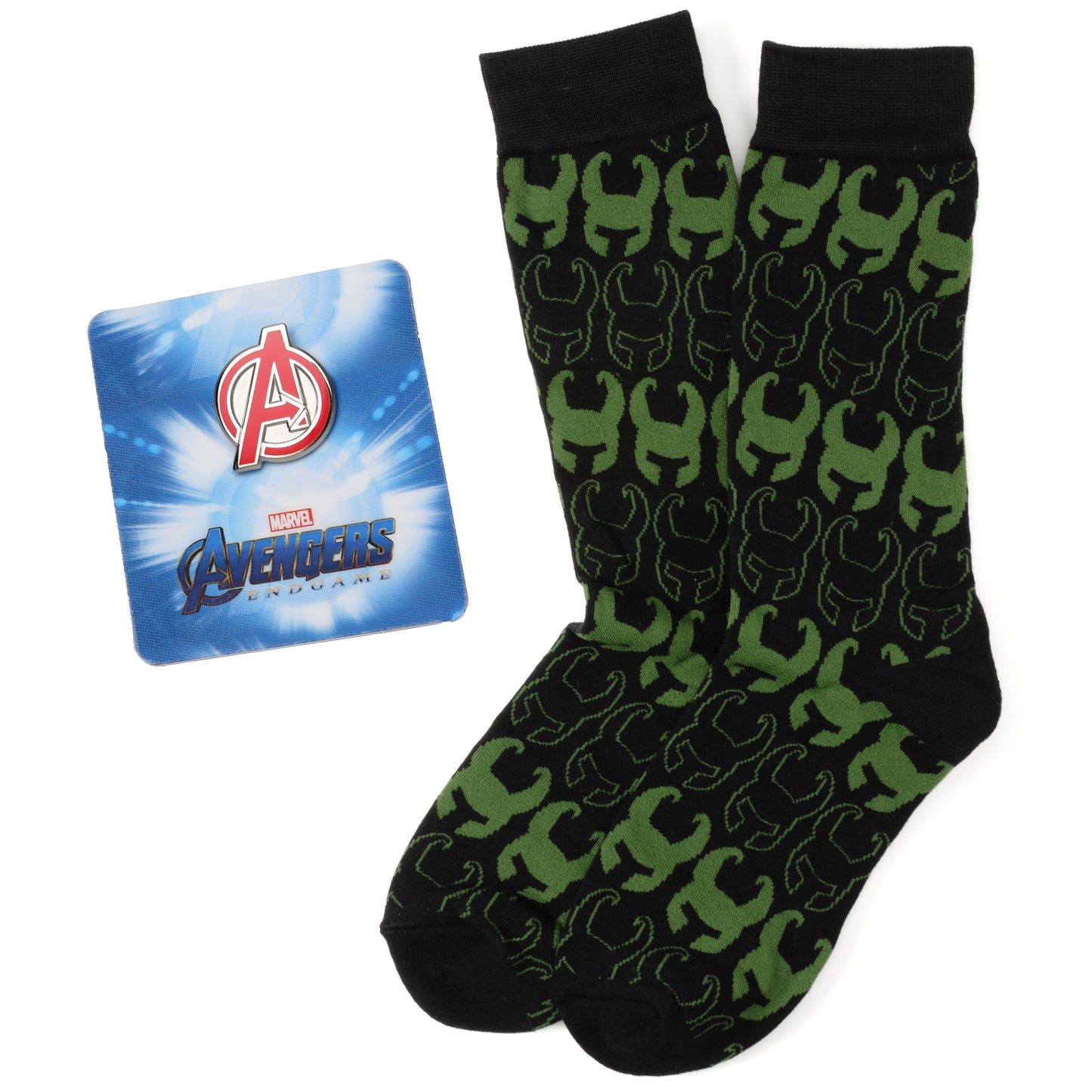Avengers Loki Pattern Green and Black Gift Set Image 1