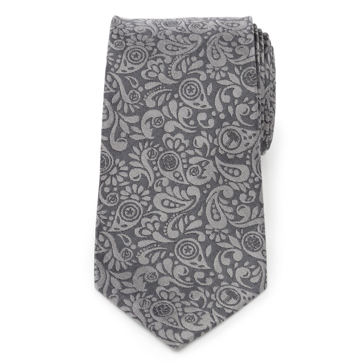 Avengers Paisley Icons Gray Men's Tie Image 3