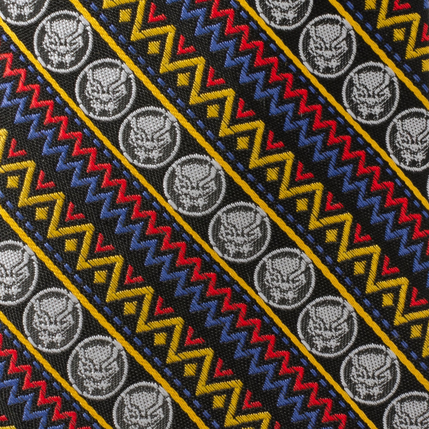 Black Panther Tribal Stripe Men's Tie Image 4