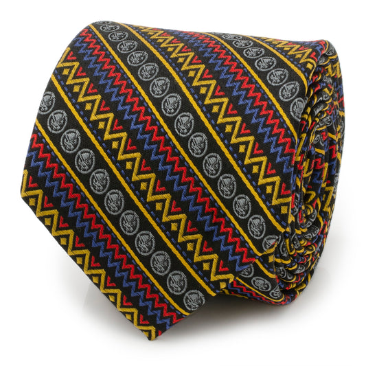 Black Panther Tribal Stripe Men's Tie Image 1