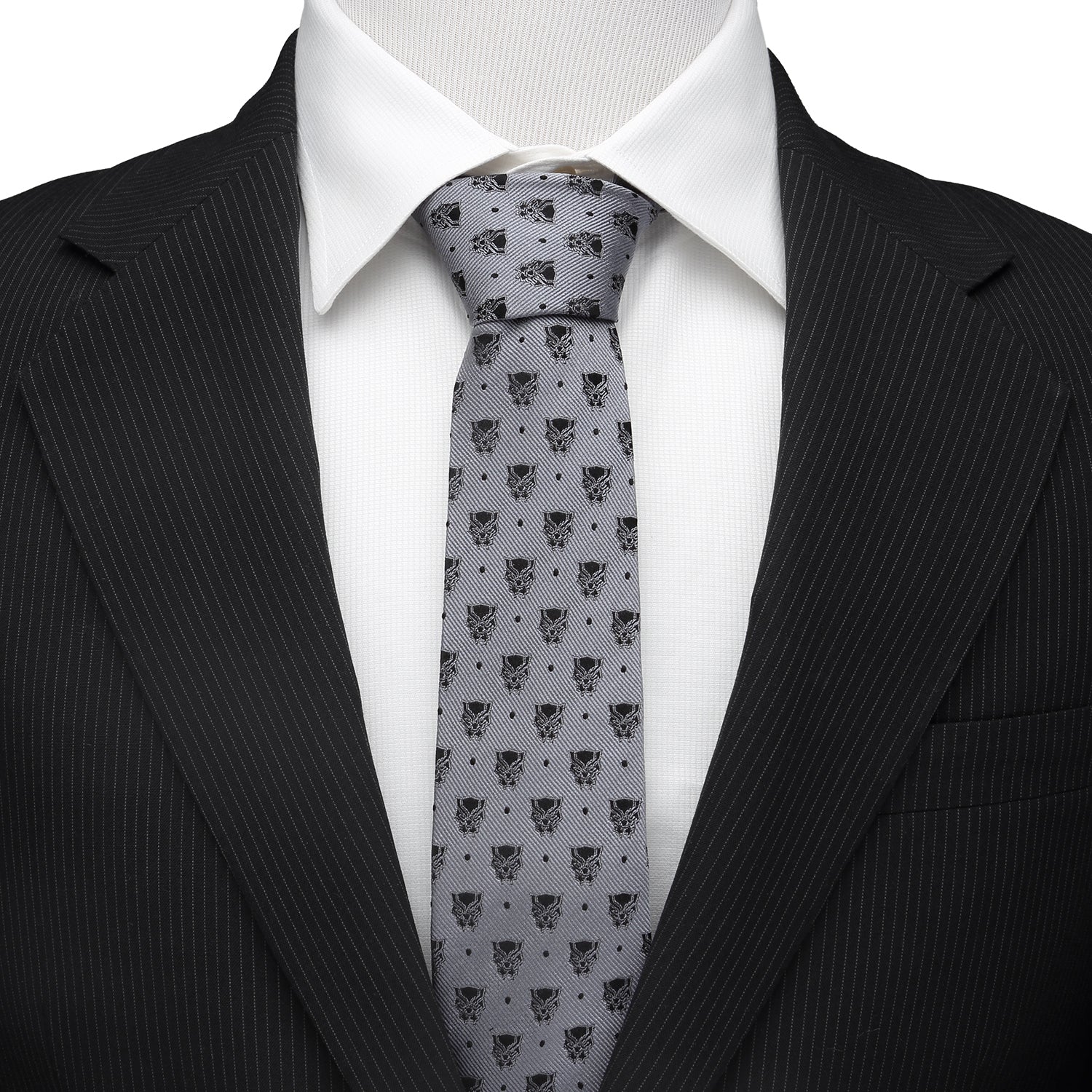 Black Panther Gray Dot Tie Image 2