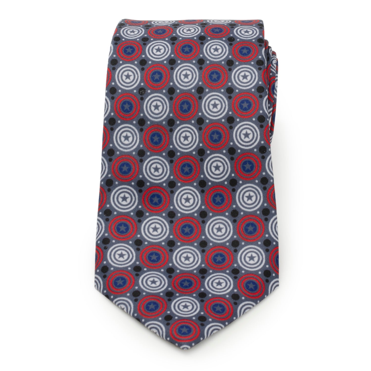 Captain America Gray Dot Men's Tie Image 3