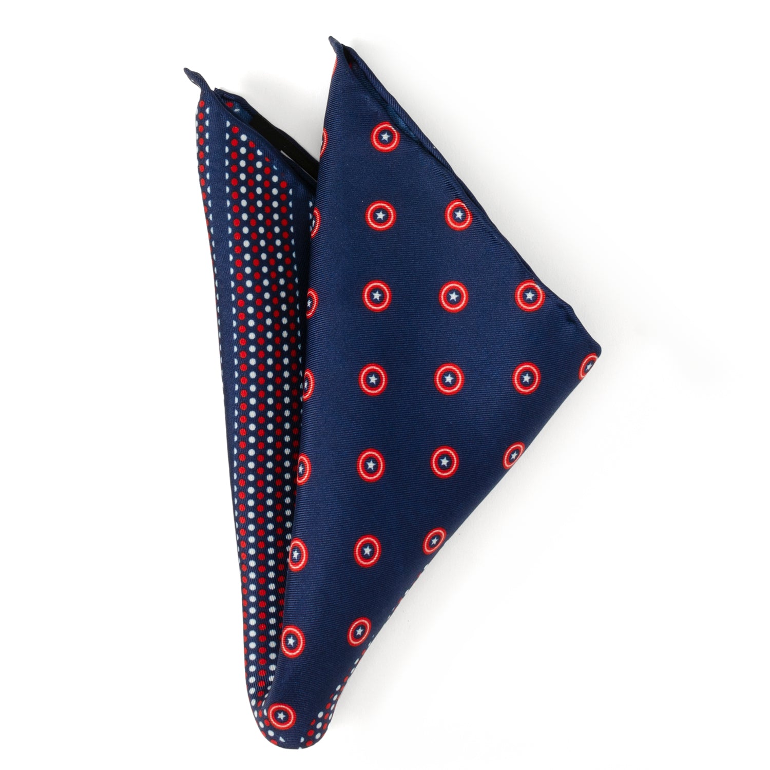 Captain America Shield Navy Pocket Square Image 3