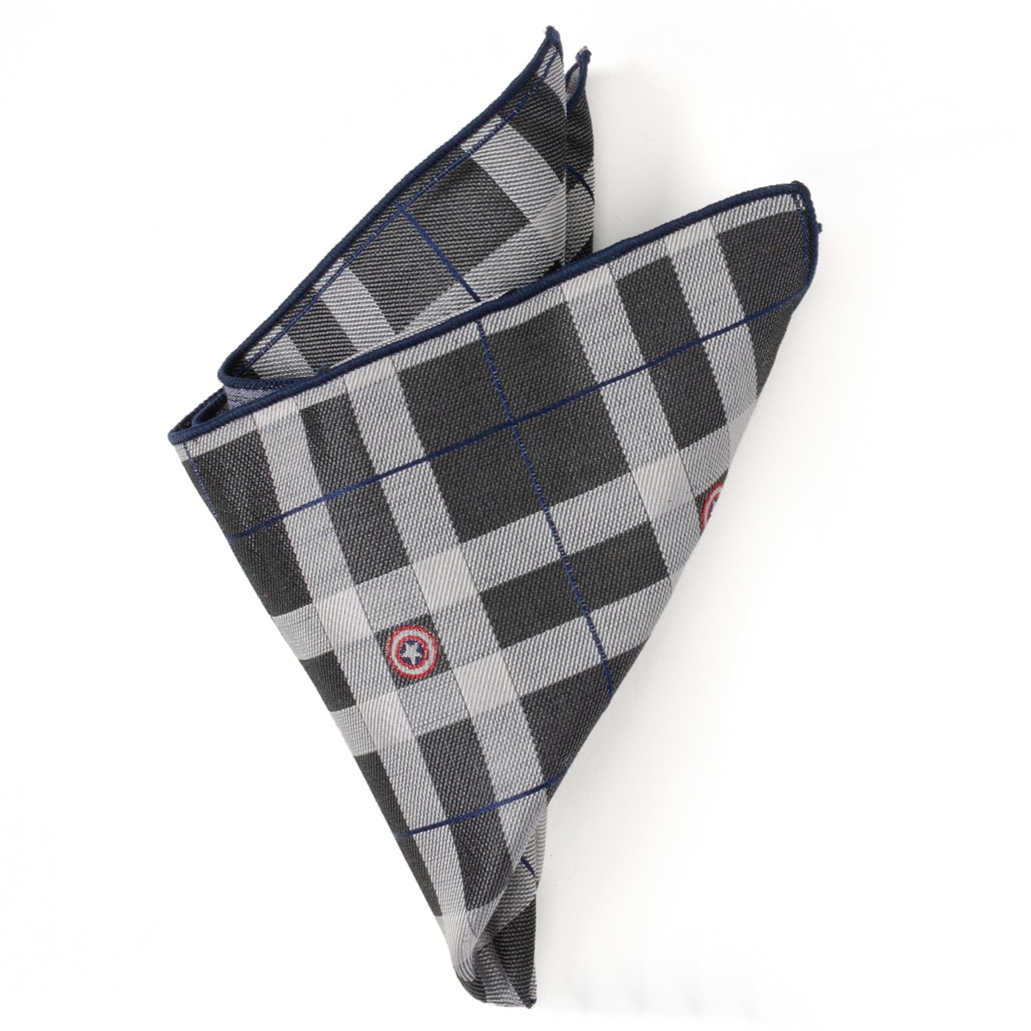 Captain America Gray Plaid Pocket Square Image 3