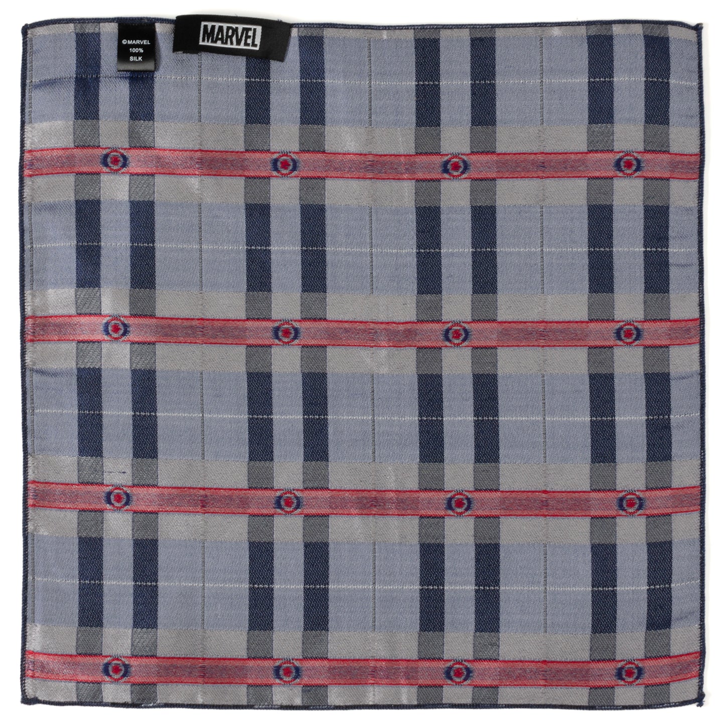 Captain America Gray Plaid Pocket Square Image 4