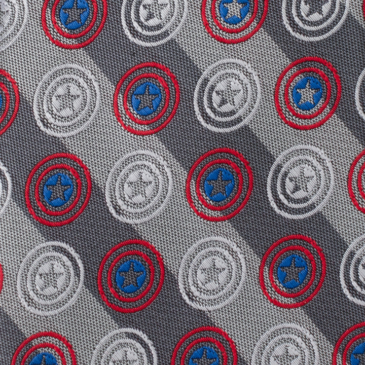 Captain America Gray Stripe Men's Tie Image 4