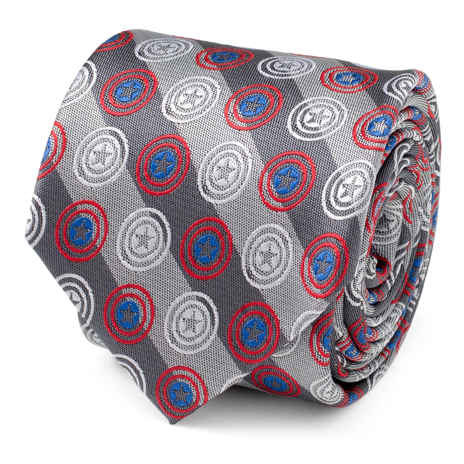 Captain America Gray Stripe Men's Tie Image 1