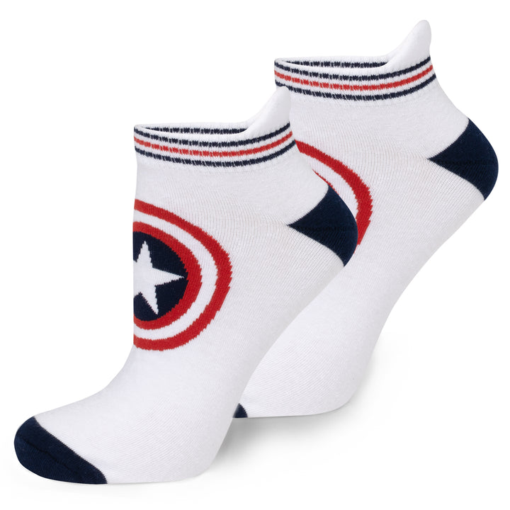 Captain America White Ankle Socks Image 2