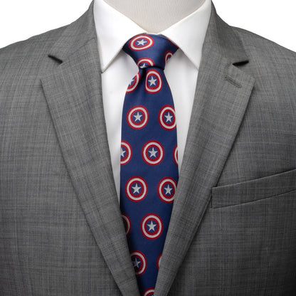 Captain America Blue Men's Tie Image 2