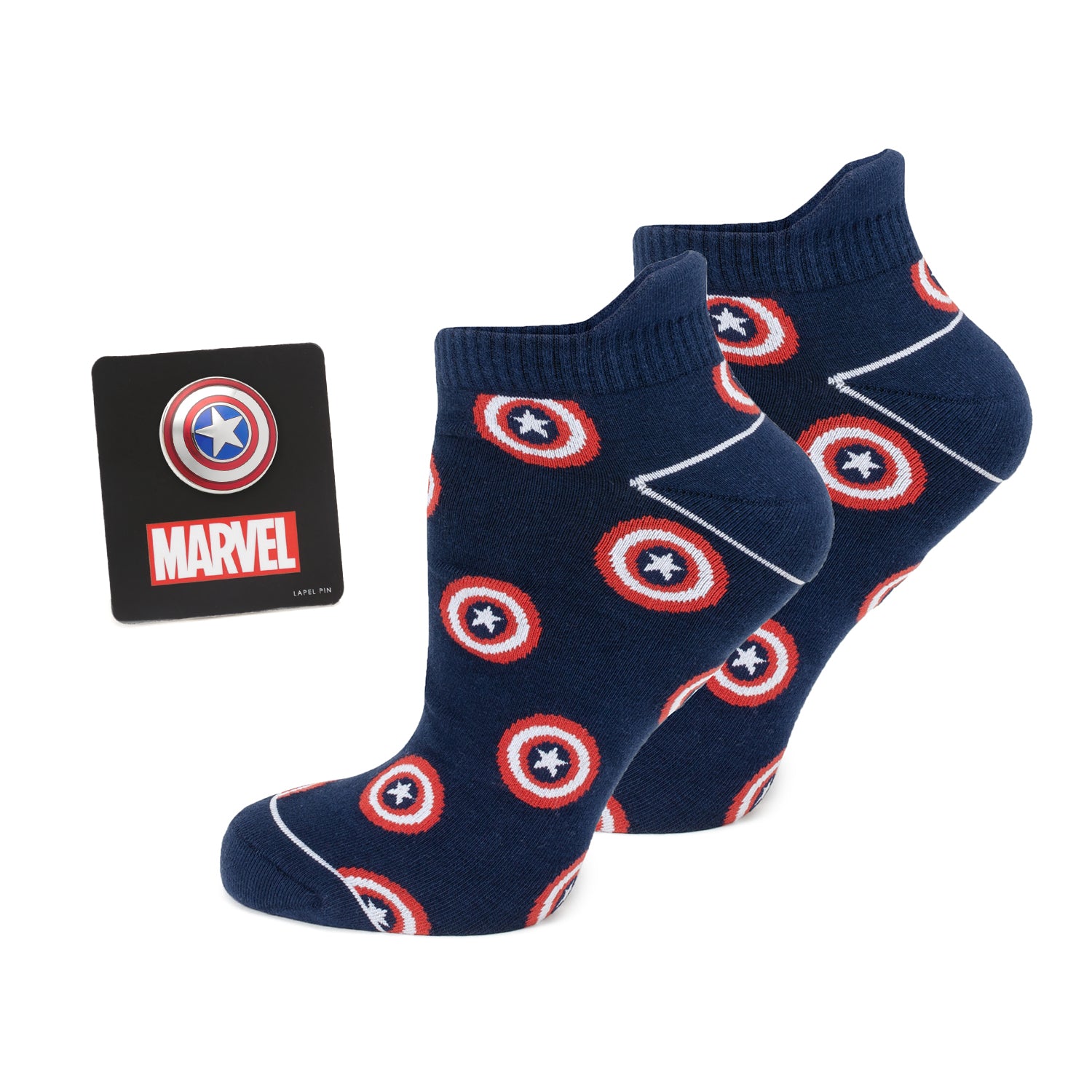 Marvel Captain America Navy Ankle Sock Gift Set Image 1