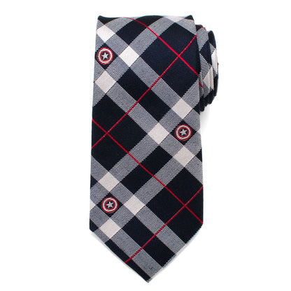 Captain America Blue Plaid Tie Image 3