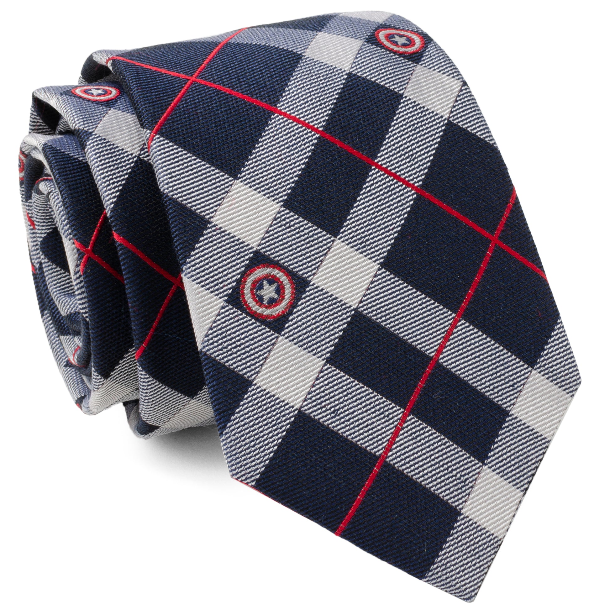 Captain America Blue Plaid Tie Image 6