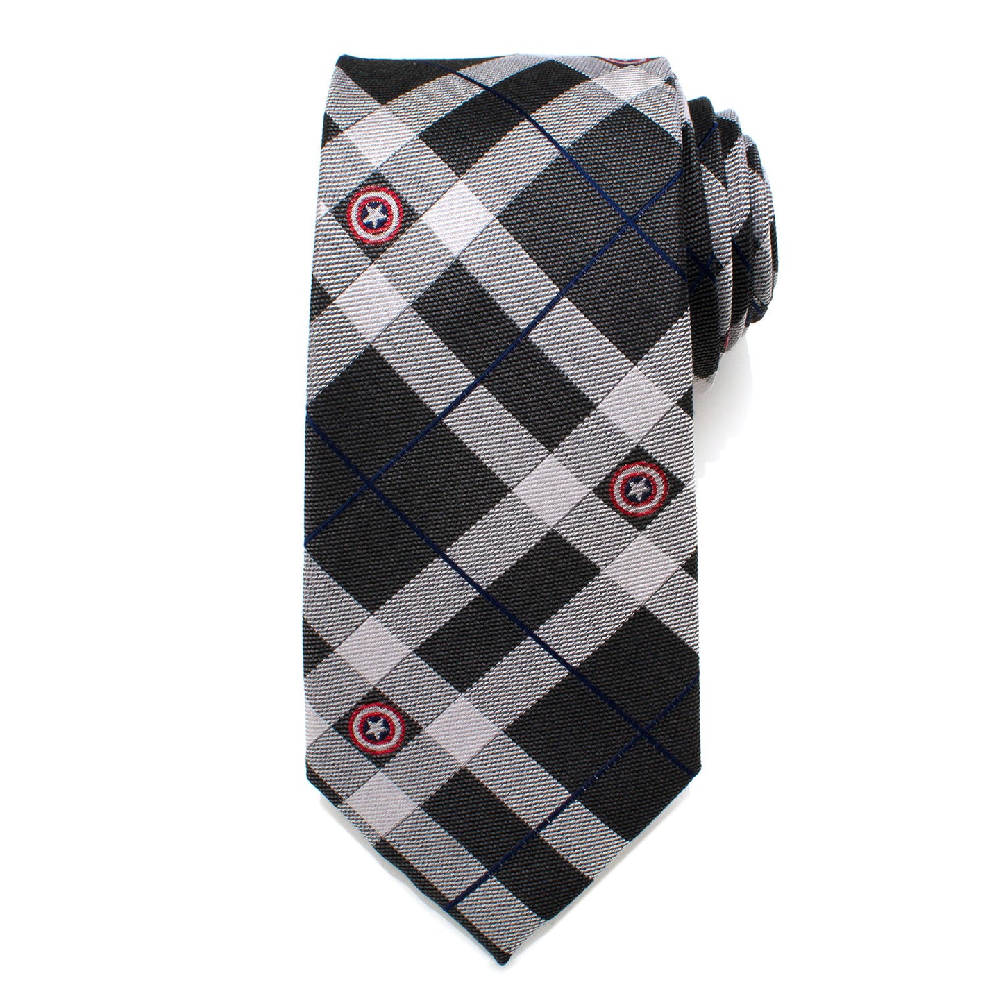 Captain America Gray Plaid Tie Image 3