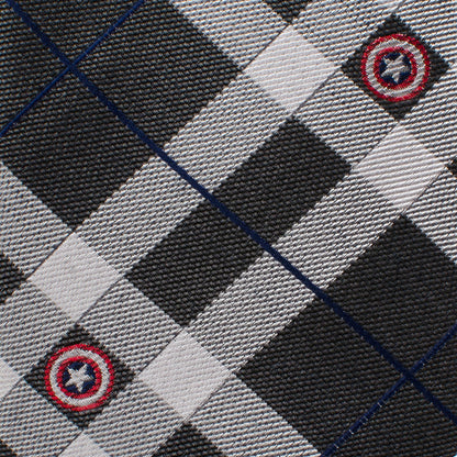 Captain America Gray Plaid Tie Image 5