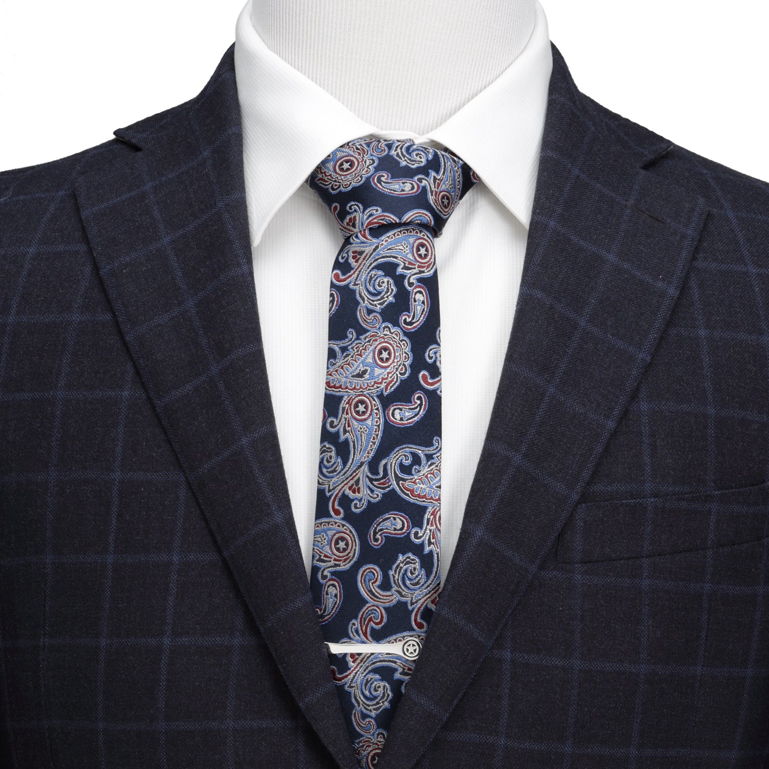 Captain America Paisley Men's Tie Image 2