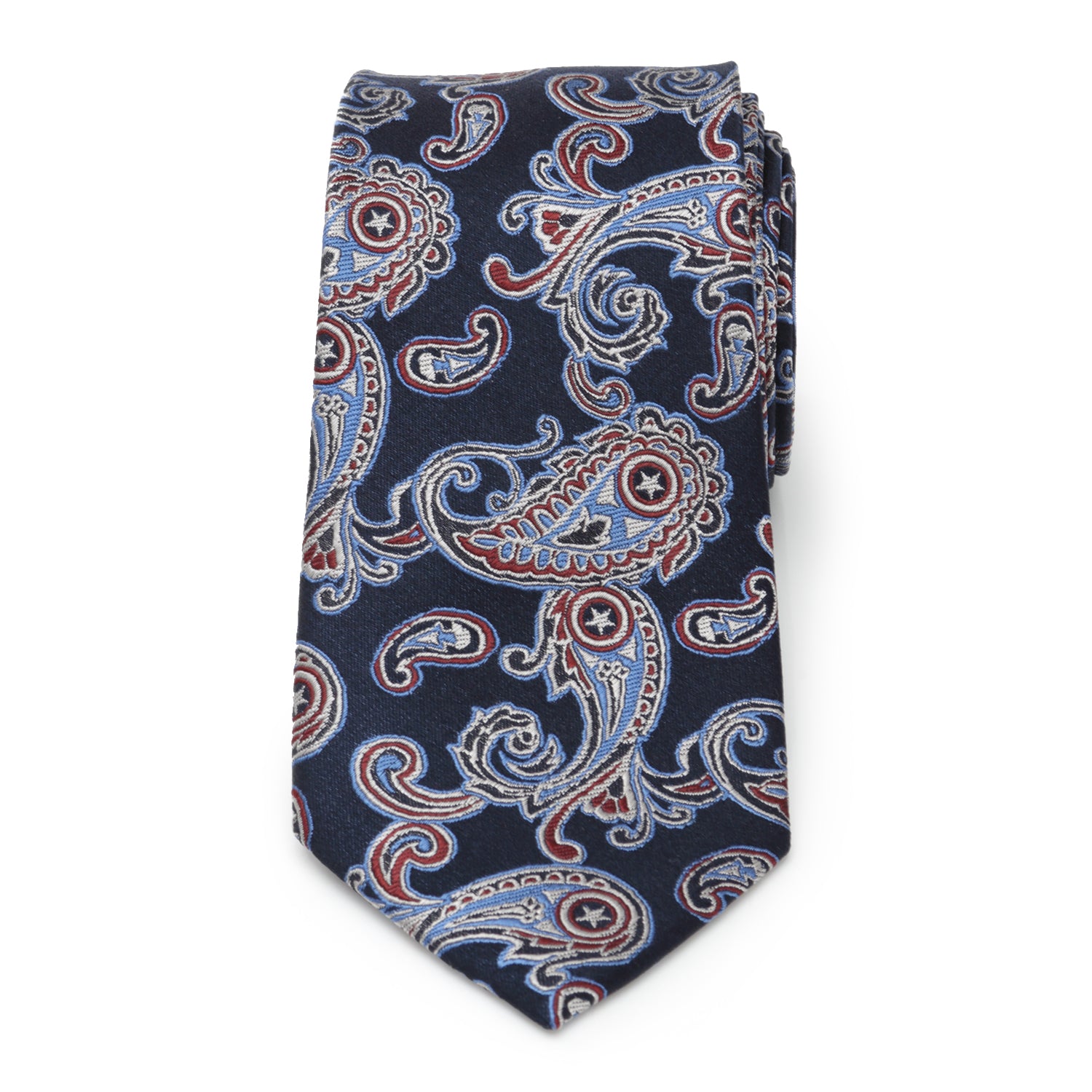 Captain America Paisley Men's Tie Image 3