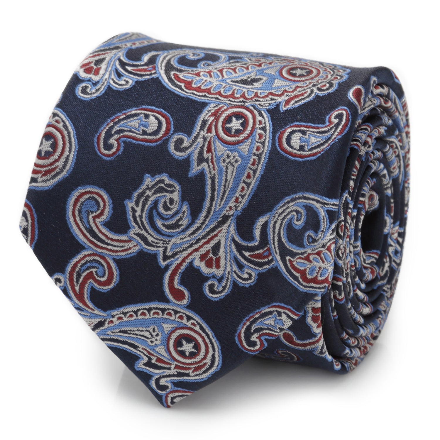 Captain America Paisley Men's Tie Image 1