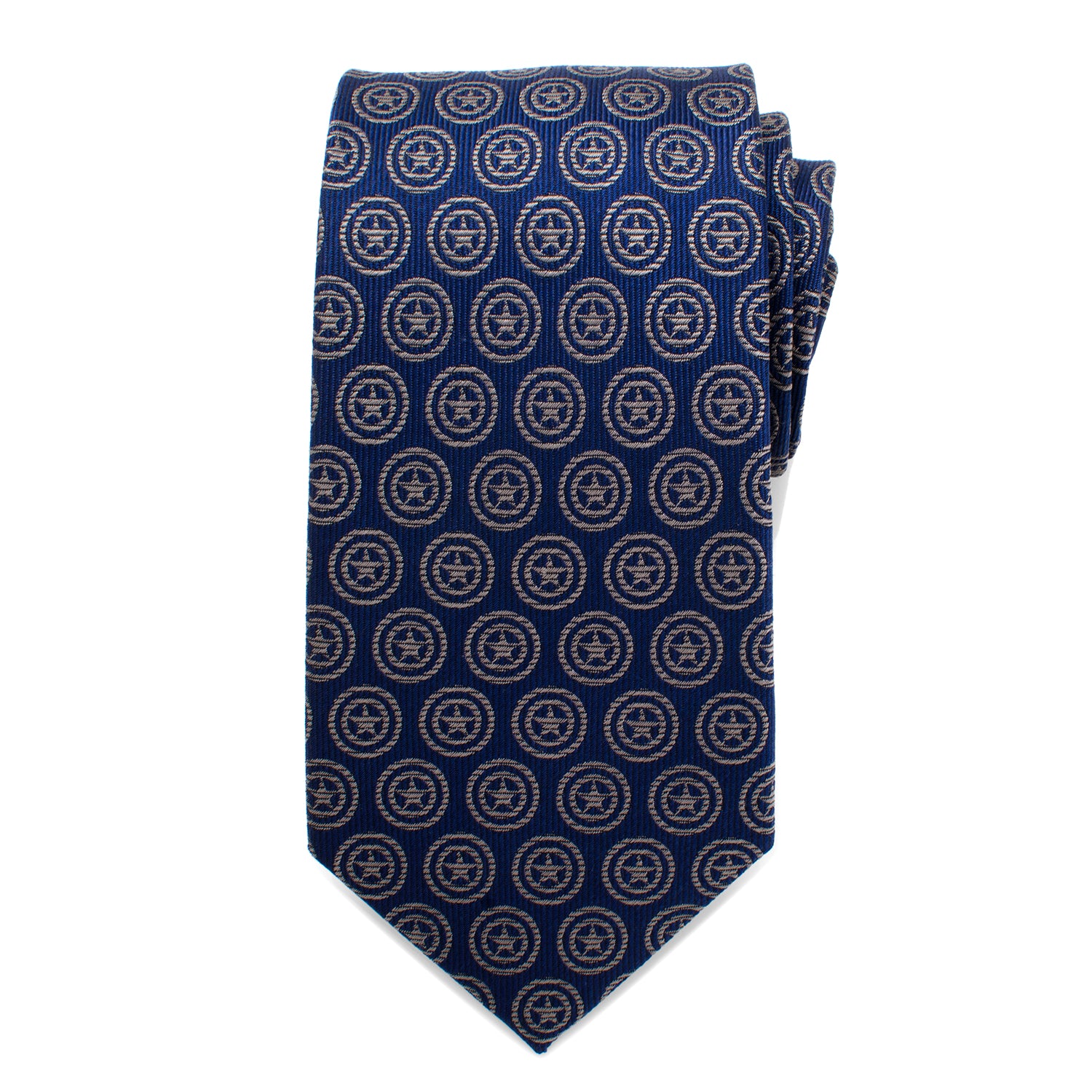 Captain America Shield Blue Men's Tie Image 3