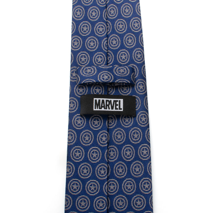 Captain America Shield Blue Men's Tie Image 4