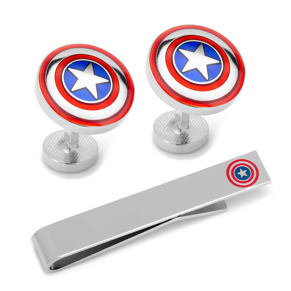 Captain America Cufflinks and Tie Bar Gift Set Image 1
