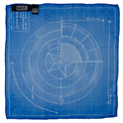 Captain America Shield Blueprint Pocket Square Image 3