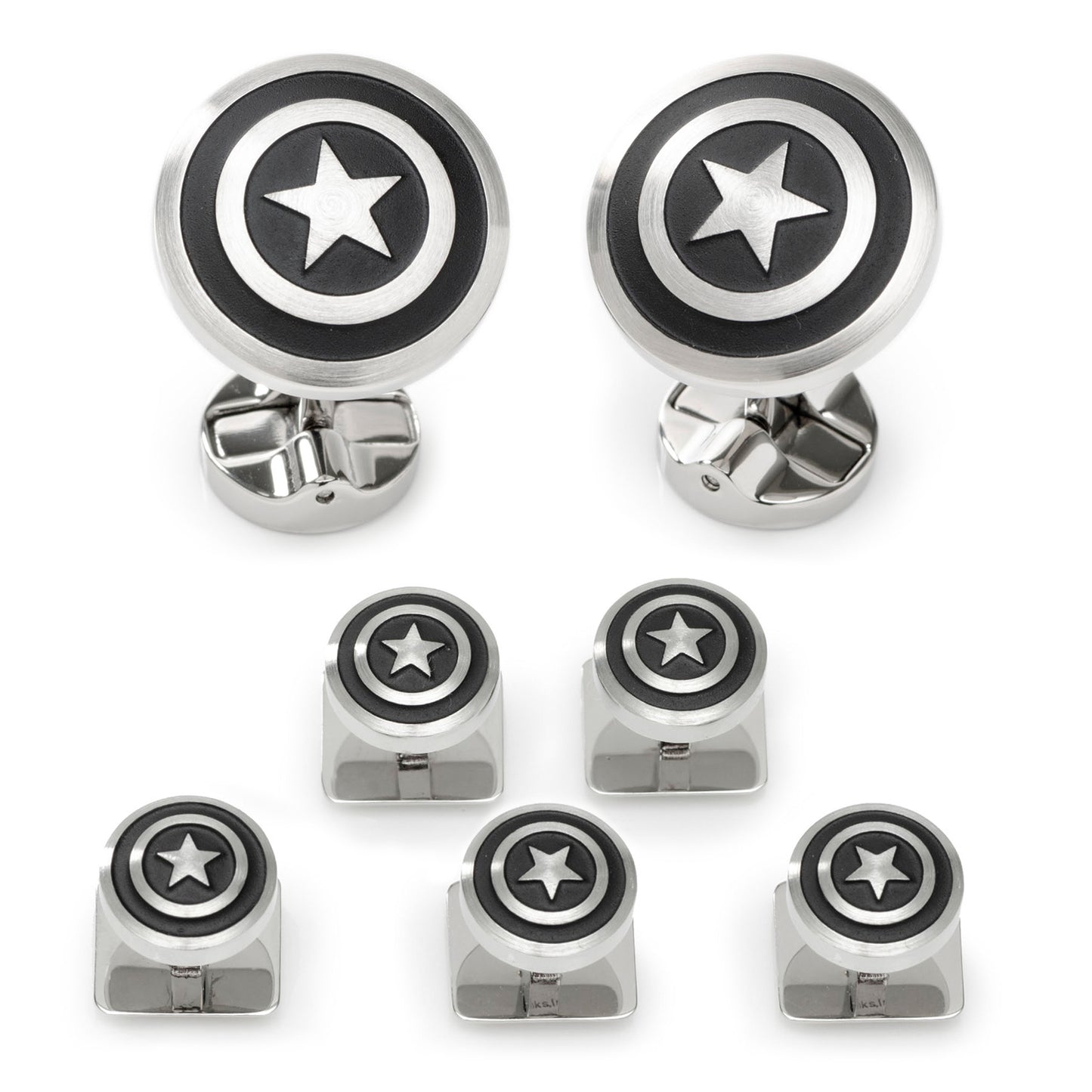 Captain America Shield Stainless Steel Stud Set Image 1