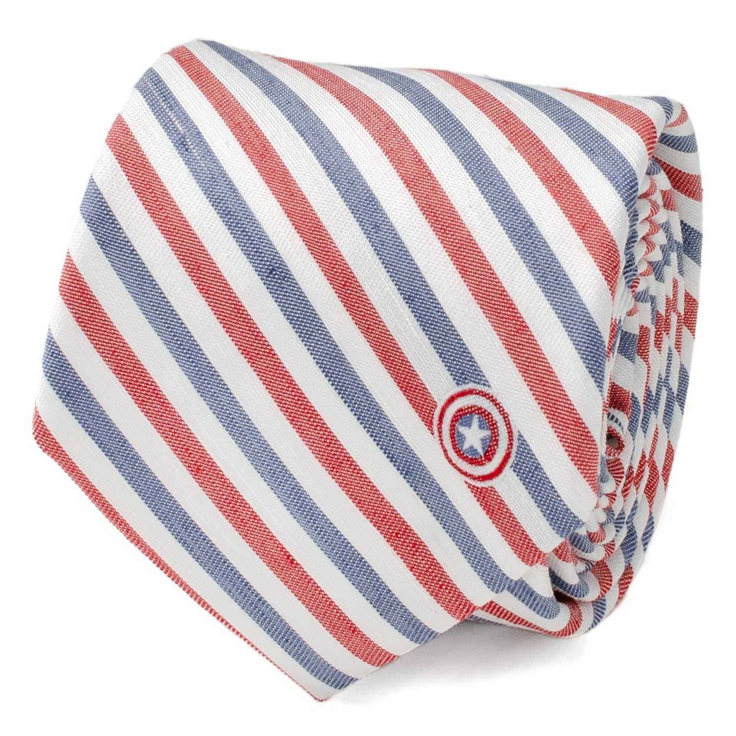 Captain America Striped White Men's Tie Image 1