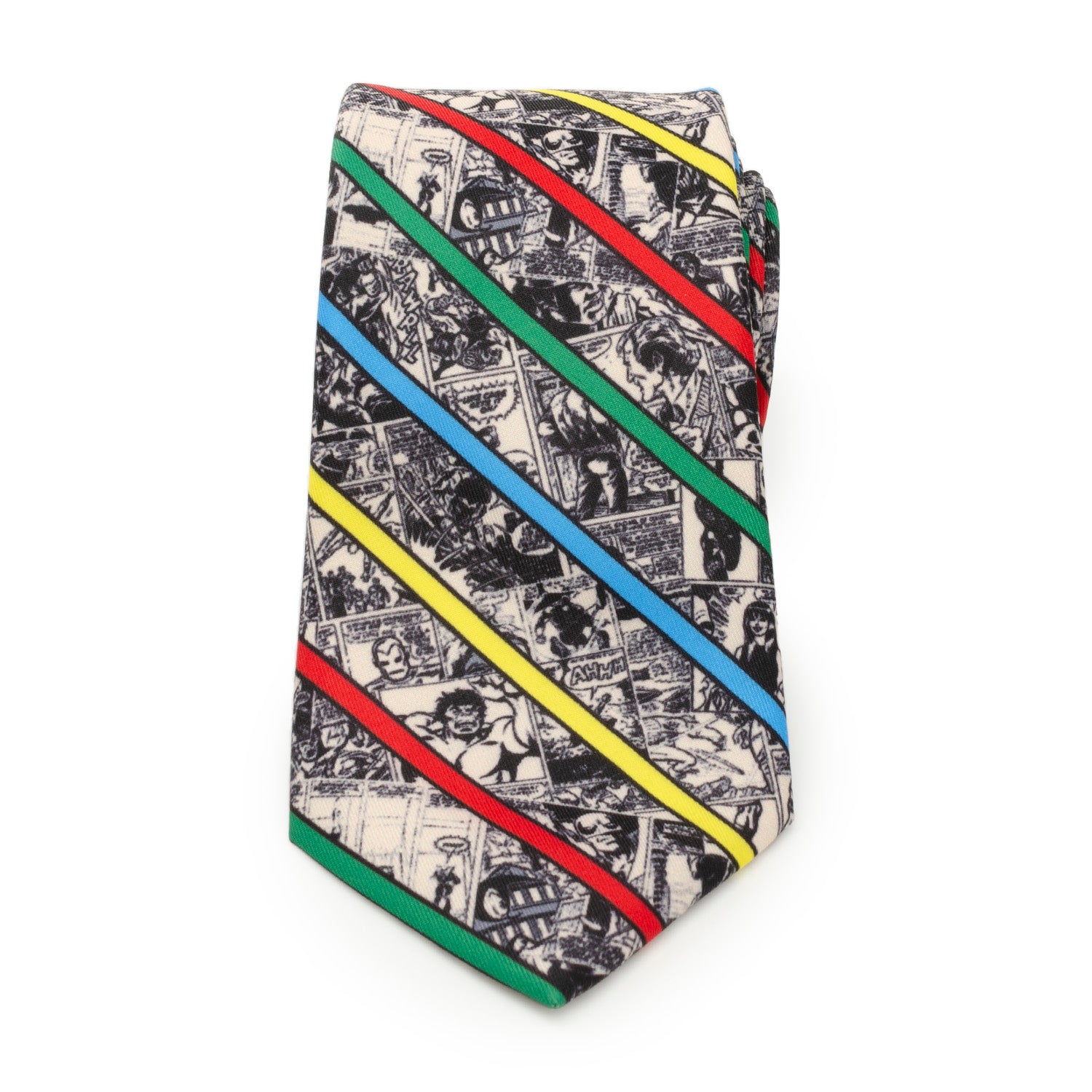 Marvel Comic Stripe Tan Men's Tie Image 3