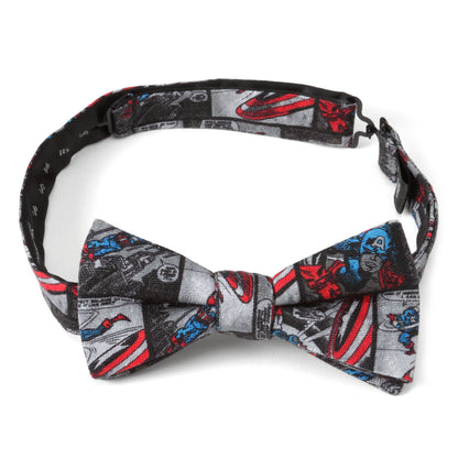 Captain America Comic Gray Men's Bow Tie Image 4