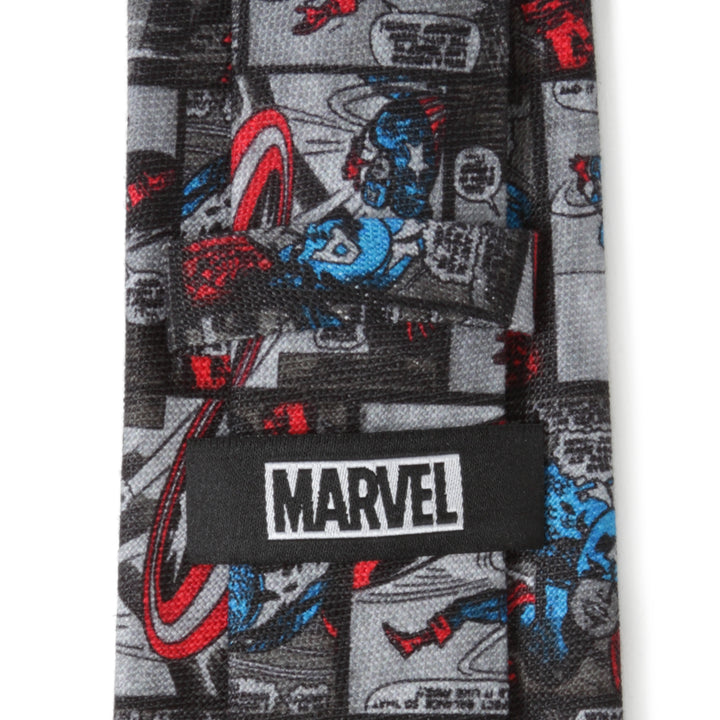 Captain America Comic Gray Men's Tie Image 4