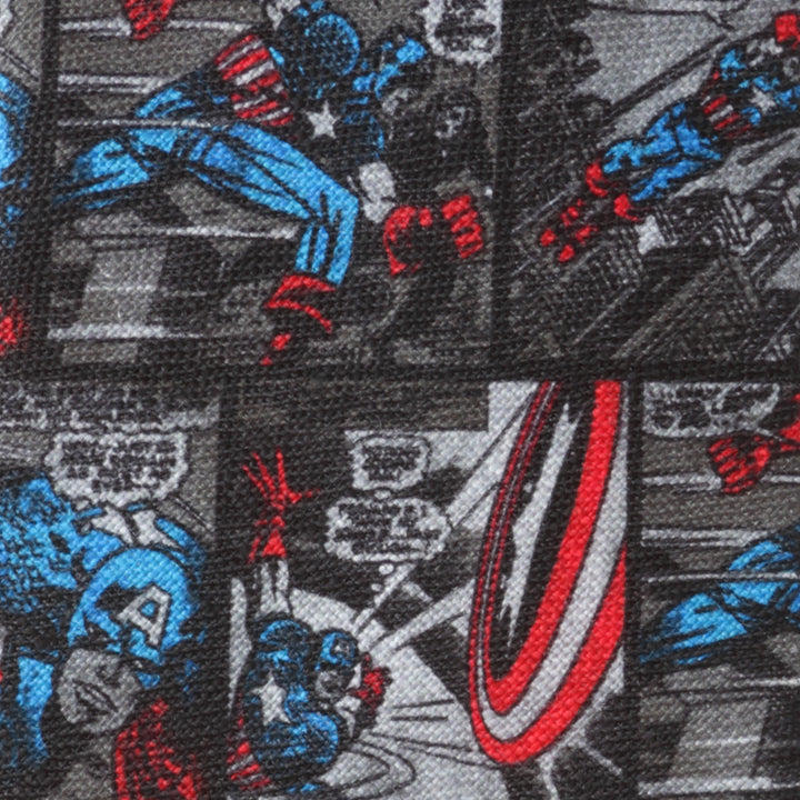 Captain America Comic Gray Men's Tie Image 5