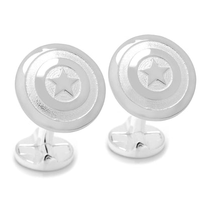 Sterling Silver 3D Captain America Shield Cufflinks Image 2