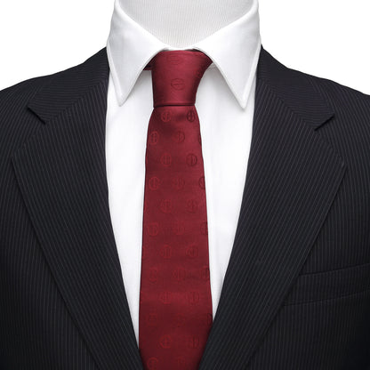 Deadpool Maroon Men's Tie Image 2