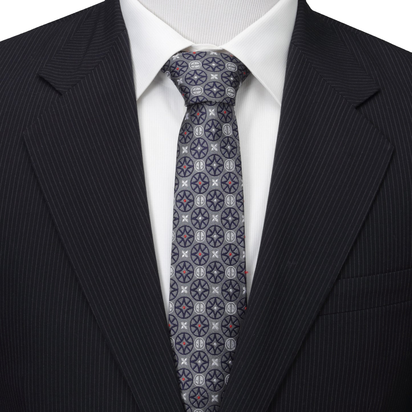 Deadpool Gray Men's Tie Image 2