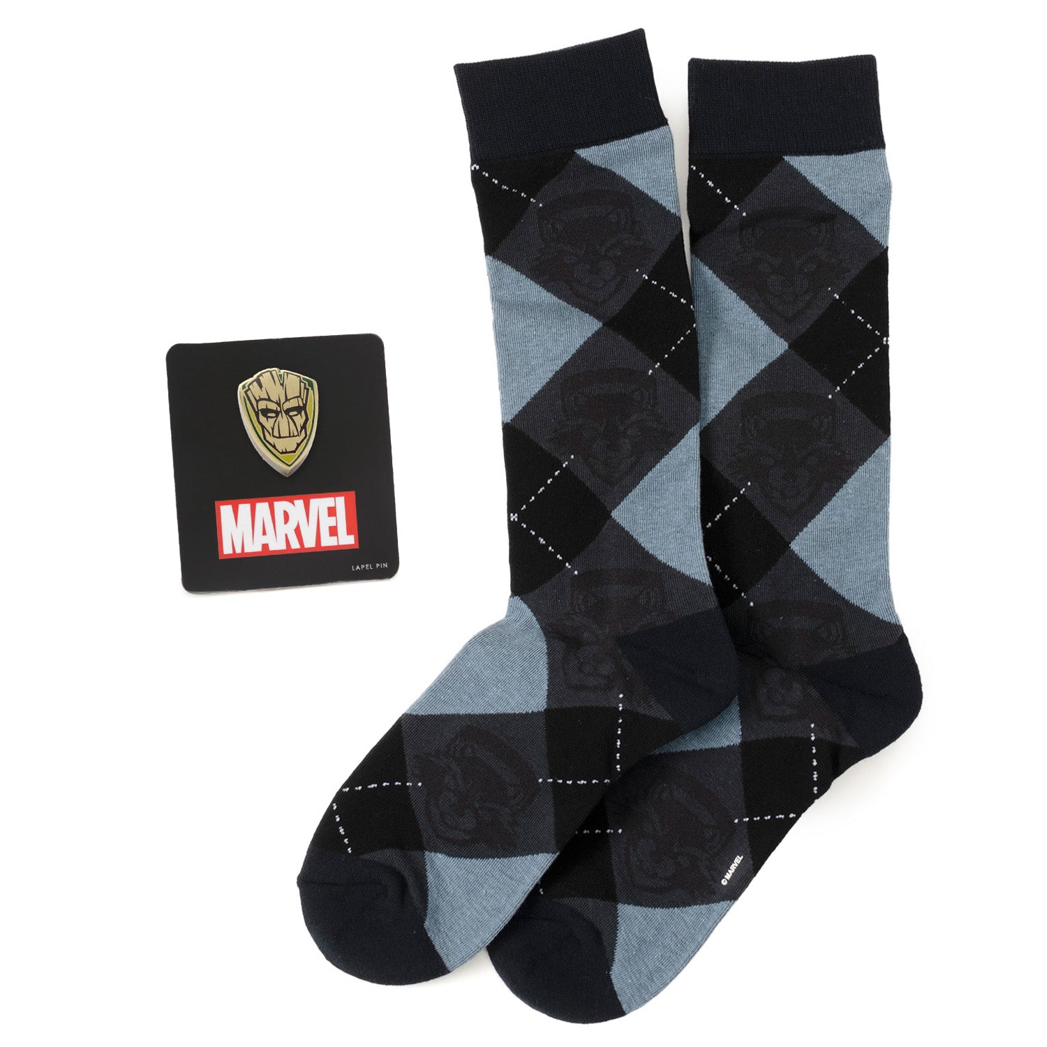 Marvel Guardians of the Galaxy Groot Rocket Argyle Blue Gift Set Image 1