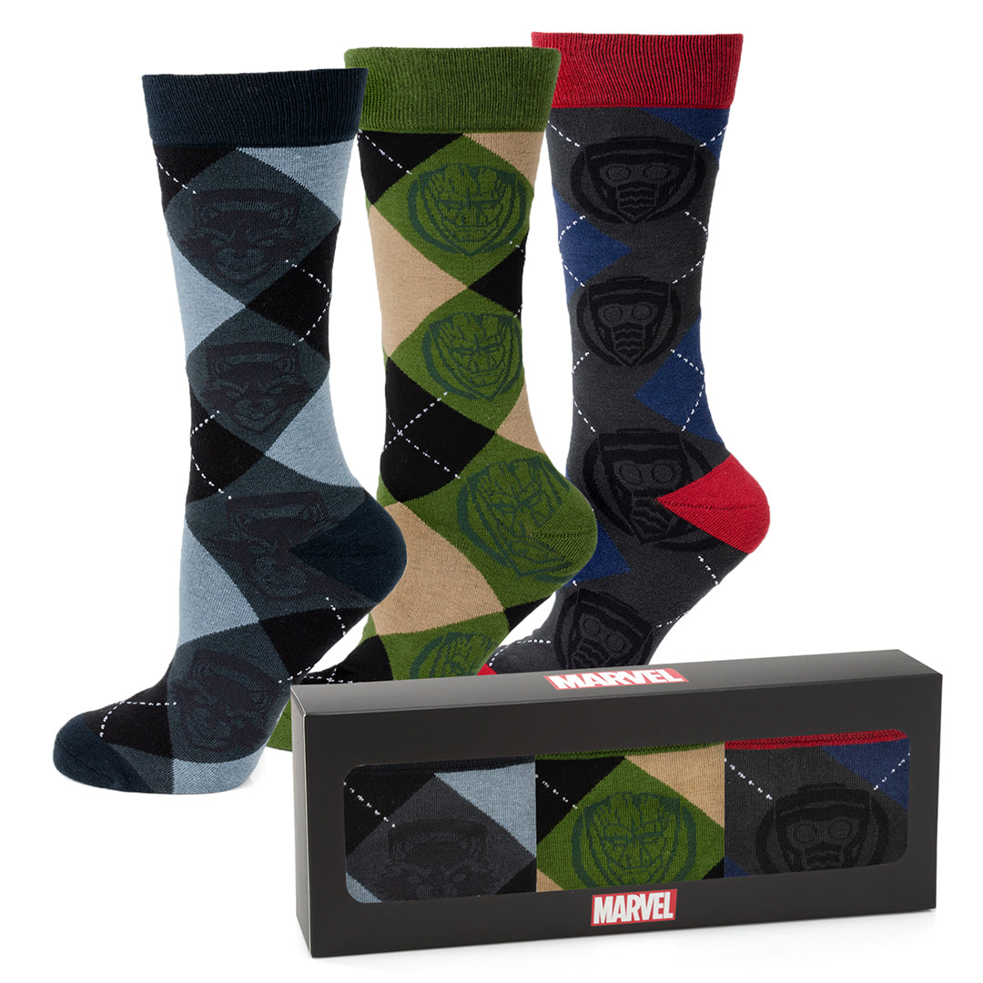Guardians of the Galaxy Argyle 3 Sock Pack Gift Set Image 2