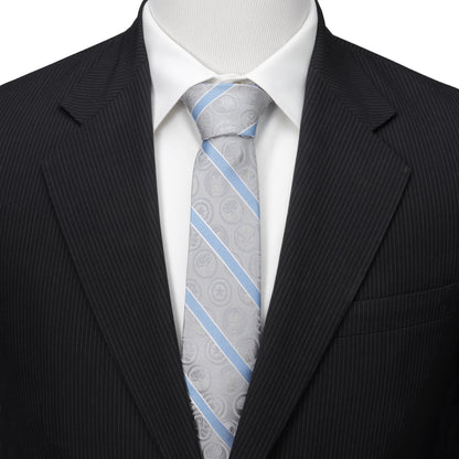 Marvel Comics Gray and Blue Stripe Men's Tie Image 2